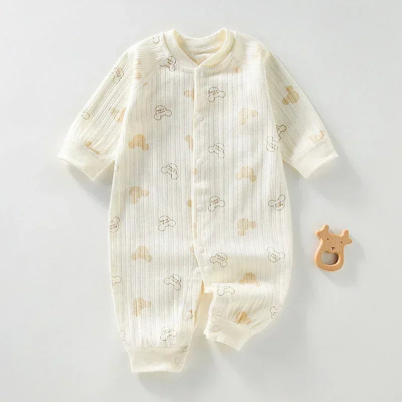 Baby Cartoon Long Sleeve Romper – 100% Cotton Unisex Bodysuit for Newborns & Toddlers (0–24 Months) - I YAN