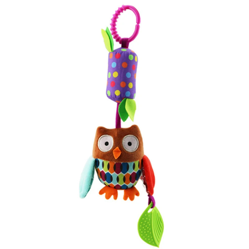 Soft plush giraffe zebra handbells and rattles with teether, ideal infant baby development toy for newborns by I YAN