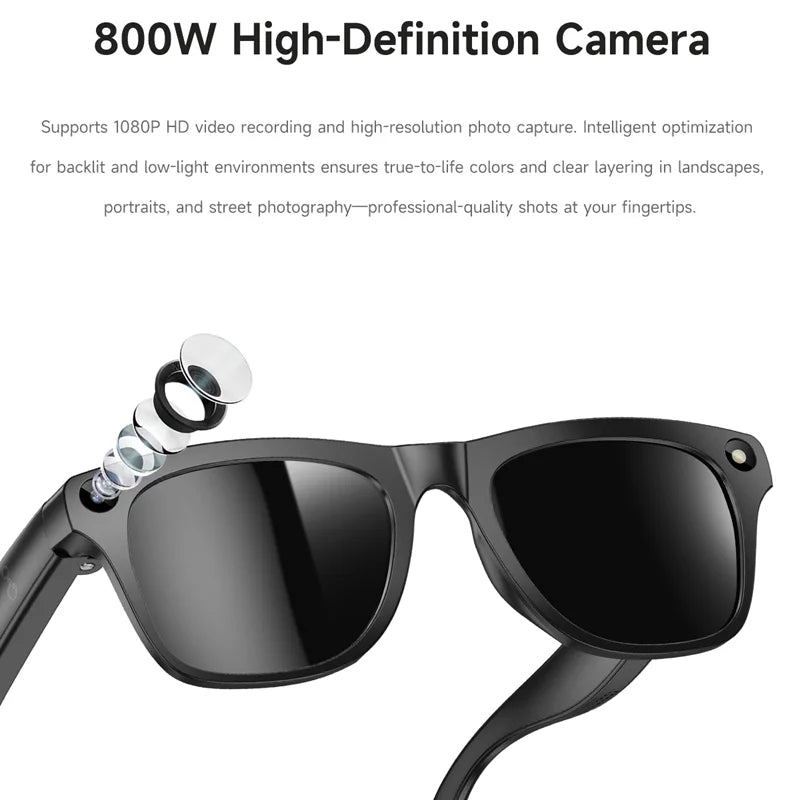 For Xiaomi AI Smart Glasses Photochromic Glasses 4K HD Camera Chat GPT Bluetooth Call Video Music Touch Translate Sunglasses