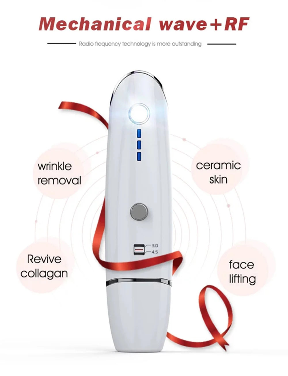Mini Hifu Ultrasonic RF Facial Massager Lifting Wrinkle Removal Line V-Shape Anti-Aging Skin Tightening Face Care Beauty Device