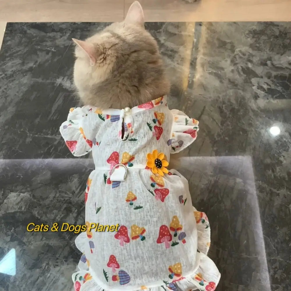 Fashion Dot Pet Dog Dress Sleeveless Summer Clothes Cat Princess Dresses Slim Style Pet Clothes Chihuahua Bichon French Bulldog