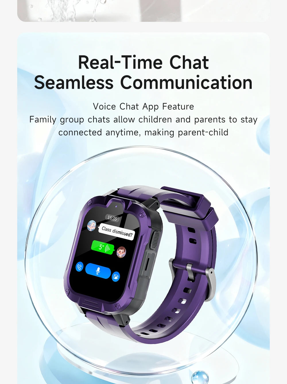 Kids' smart watch by I YAN featuring 4G GPS, camera, and voice monitor, with a colorful display and child-friendly design.
