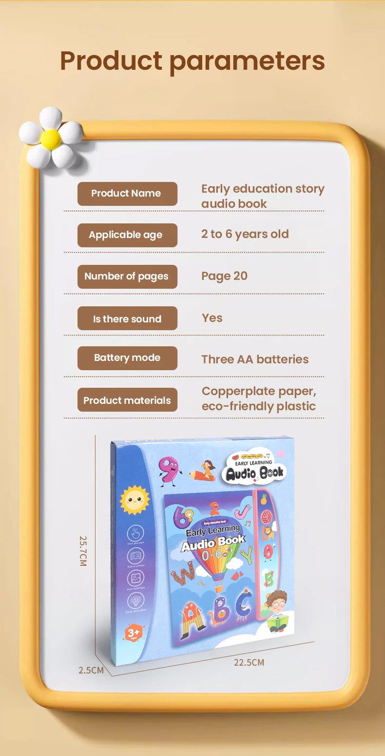 Kids electronic audio book by I YAN, toddler learning device with colorful buttons for early education and English language development.