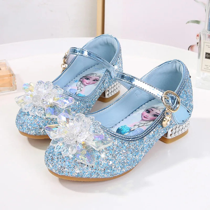 Spring New Children's Shoes Ice And Snow Romance Princess Elsa Shoes Girl's Fashion Sandals Crystal Princess Shoes