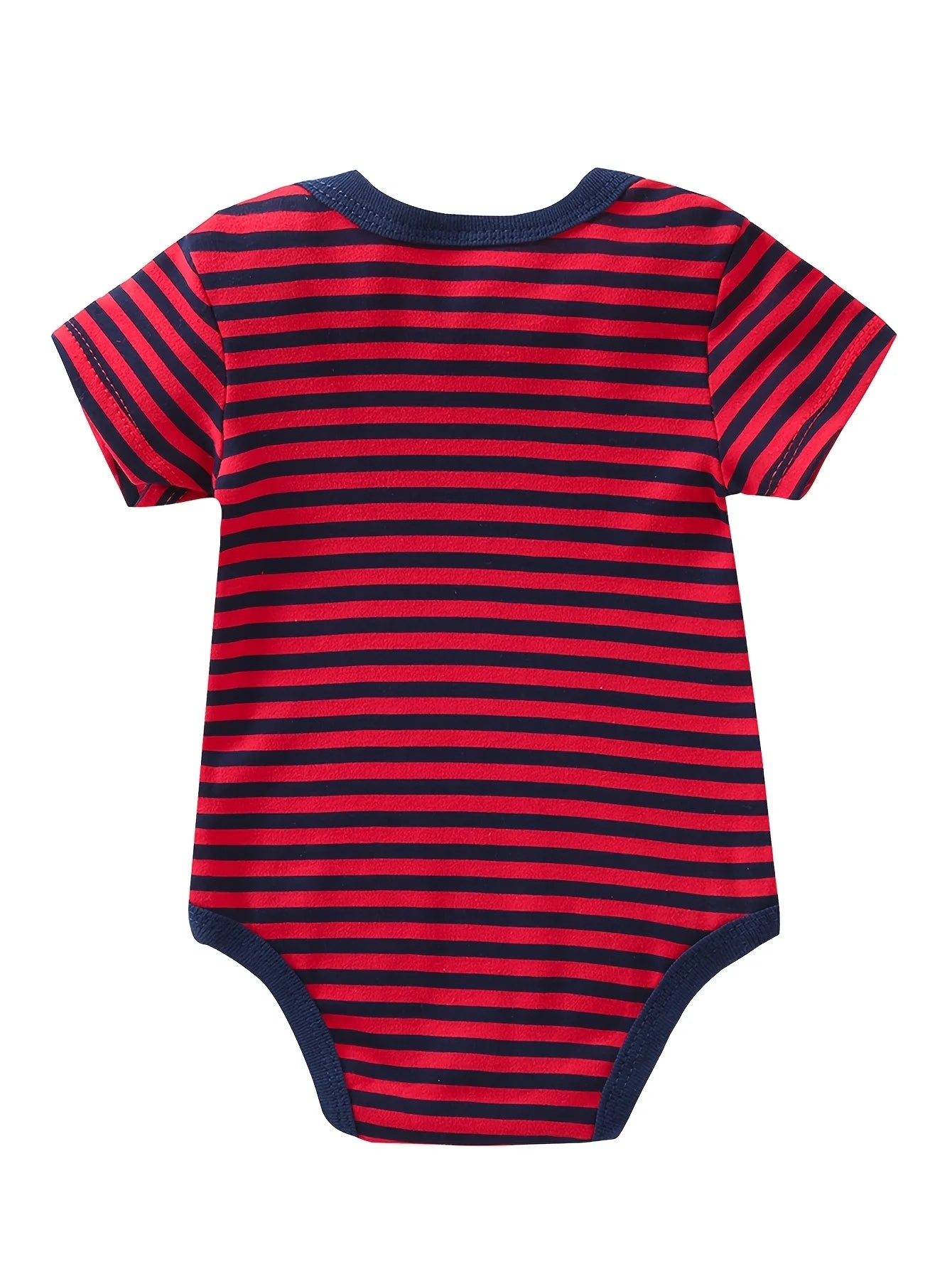 Five cotton baby boy short sleeve rompers from I YAN, breathable and casual infant clothing for ages 0-9 months.