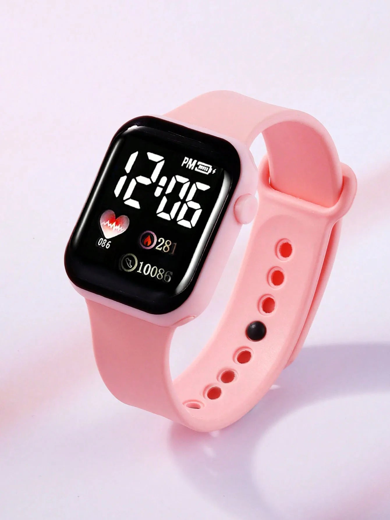Square Silicone Electronic Watch with Butterfly Knot Cover Non-smartwatch Non-rechargeable Battery Birthday Gift Decoration