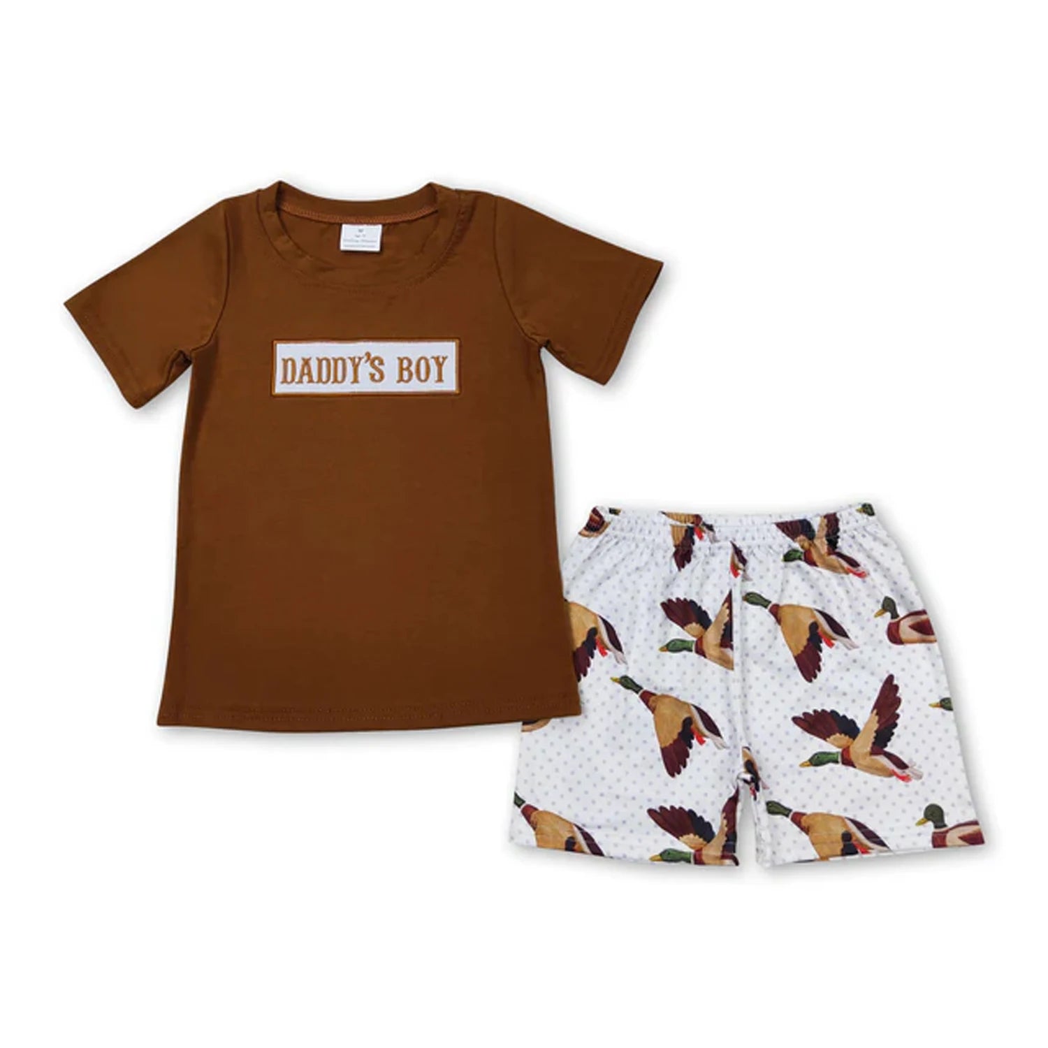 Toddler boy summer outfit set with print short sleeve T-shirt and elastic waist shorts by I YAN, perfect for warm weather.