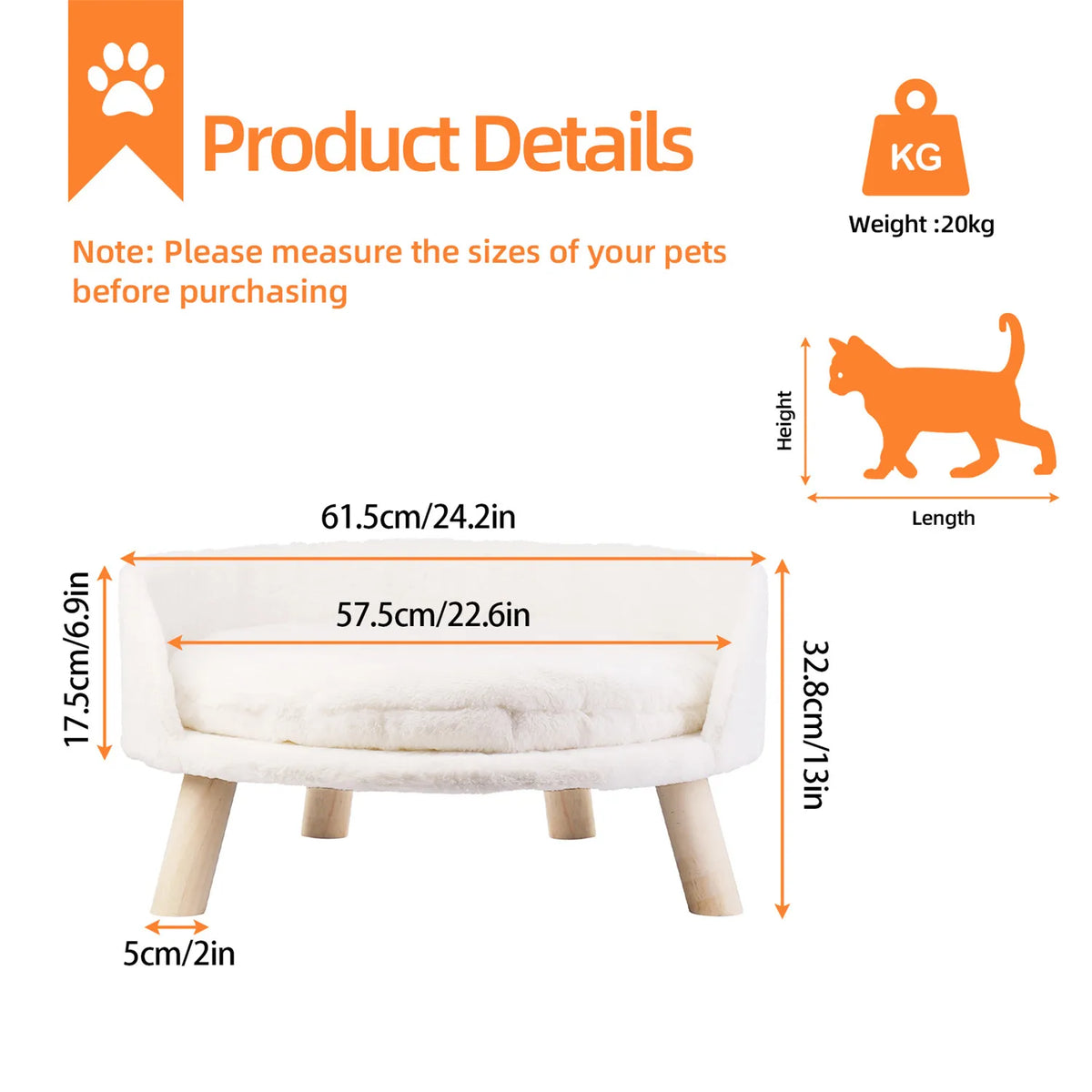Small pet sofa bed by I YAN featuring a raised cat chair and dog couch with removable cushion for comfortable sleep.