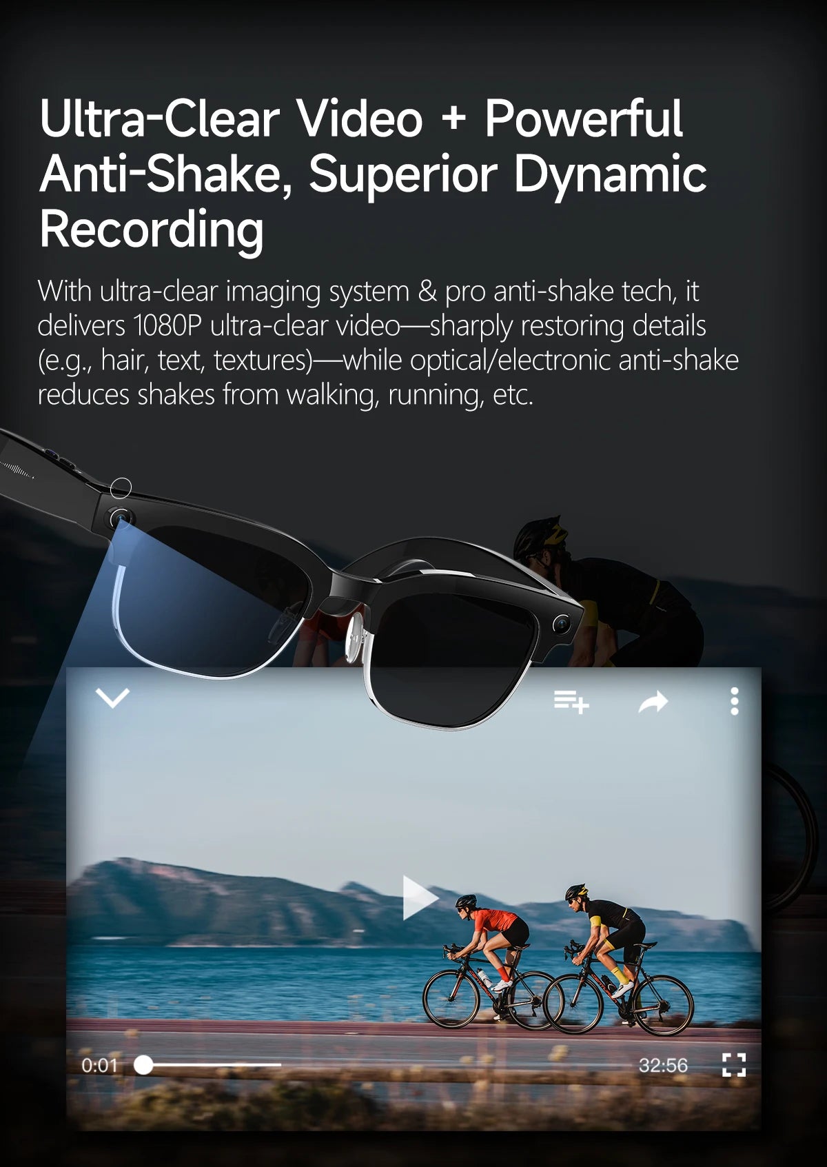 2026 New AI Smart Glasses 4K 8MP HD Camera Video 1080P 100+ Languages Translation WiFi Sunglasses Bluetooth Call Music Men Women