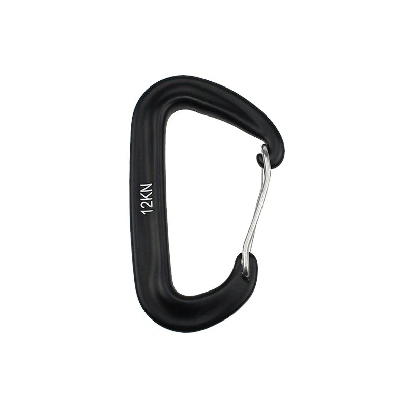 12KN Small Climbing Carabiner D-Shape Mountaineering Buckle Hook Safety Lock Outdoor Camping Hiking Key Chain