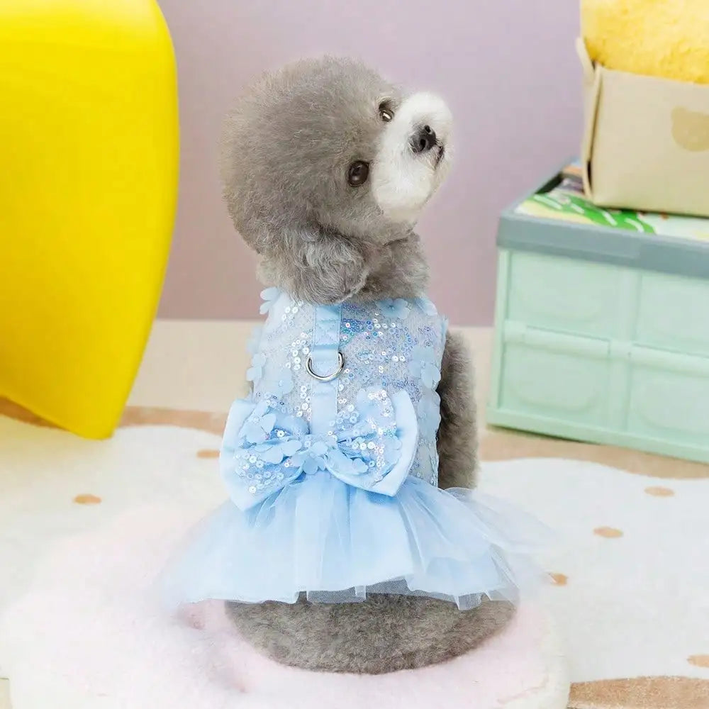 Striped Print Princess Pet Dress Breathable Sunscreen Outfit Spring Summer Collection Universal Skirt For Puppies Cats Small Pets Soft Cool Daily Holiday Cute Pet Costume Gift