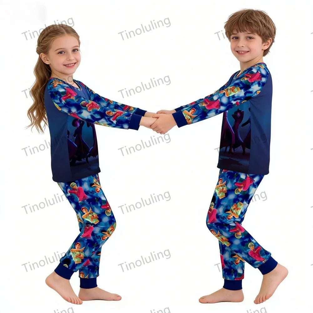 KPop Girls Pyjamas Suit Kids Pajamas Set Long Sleeve Girls Clothing 2pcs Children's Sleepwear Cartoon Boys Nightwear 3-14Y