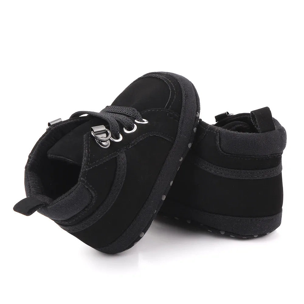 I YAN baby casual ankle-covered toddler boots for boys, suitable for 0-1 years, outdoor prewalking shoes with soft soles.