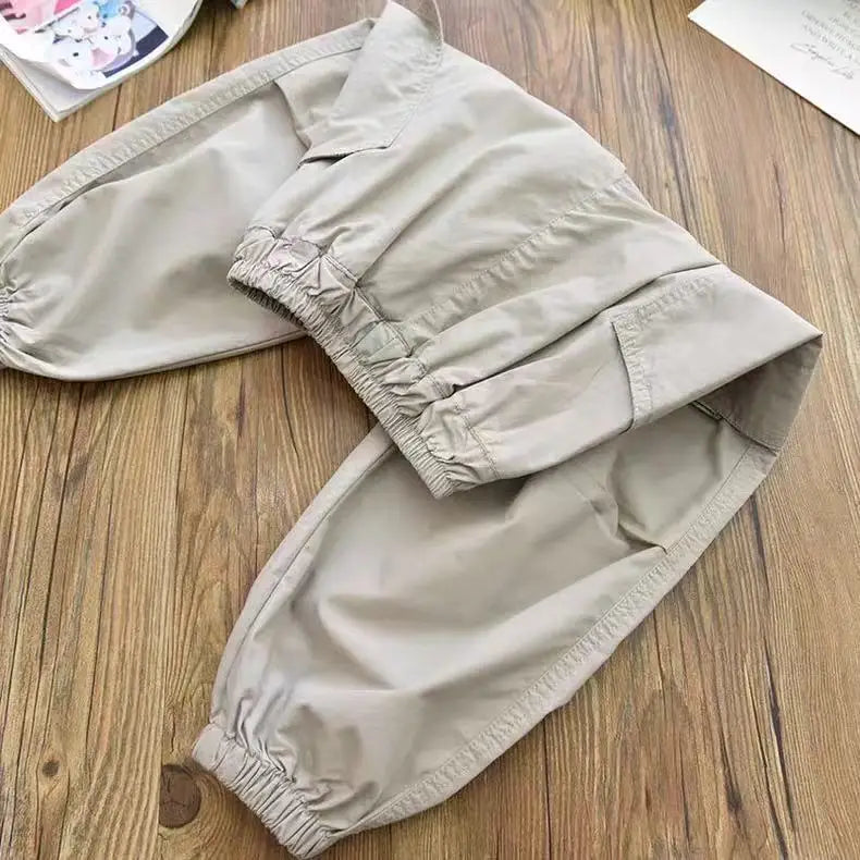 Autumn Clothes Fashionable Kids Cargo Joggers Elastic Ankle Pants Casual Trousers Light Breathable Summer Trendy Outfit