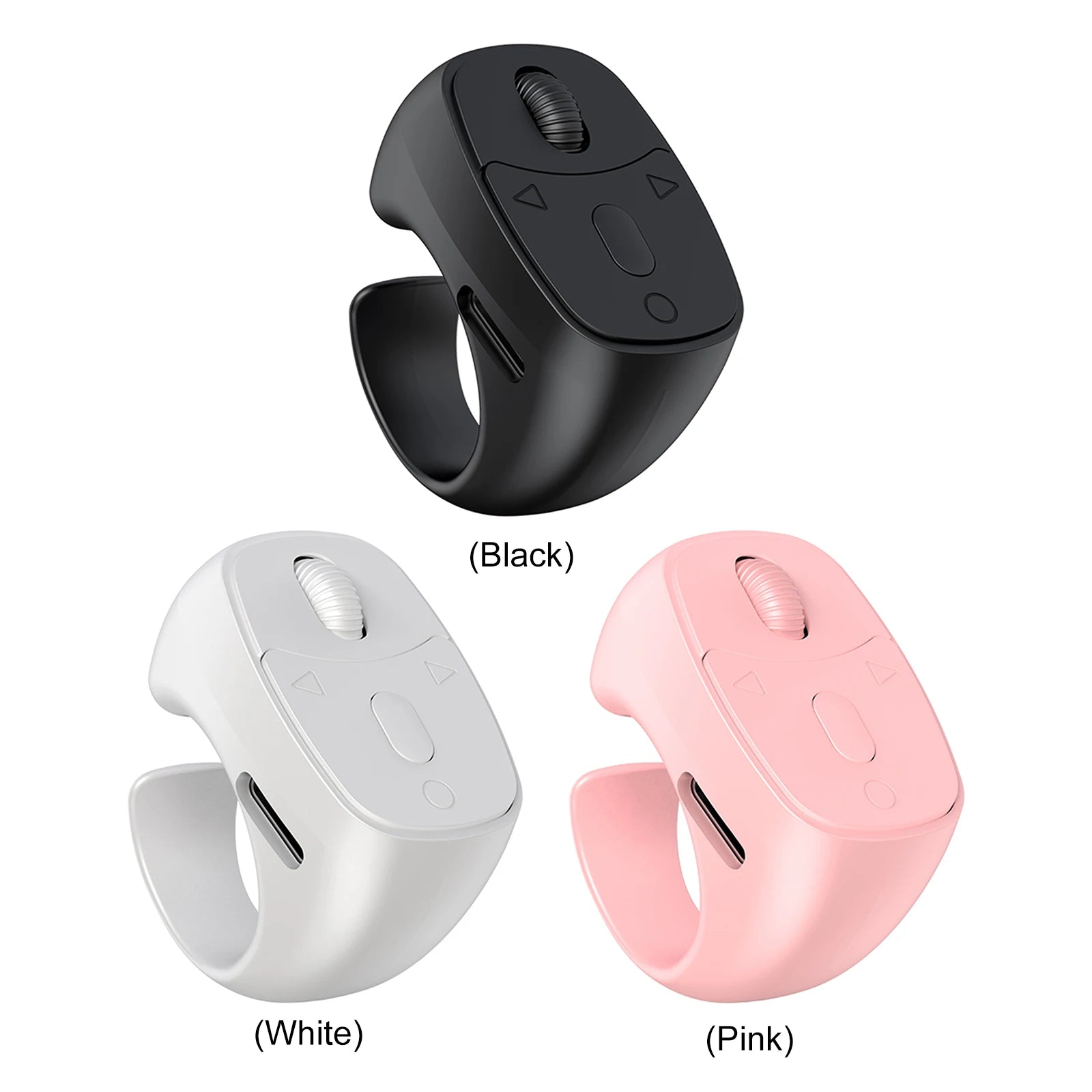 I YAN Bluetooth 5.3 finger ring remote control for wireless camera shutter and selfie photos, worn on fingertip for easy use.