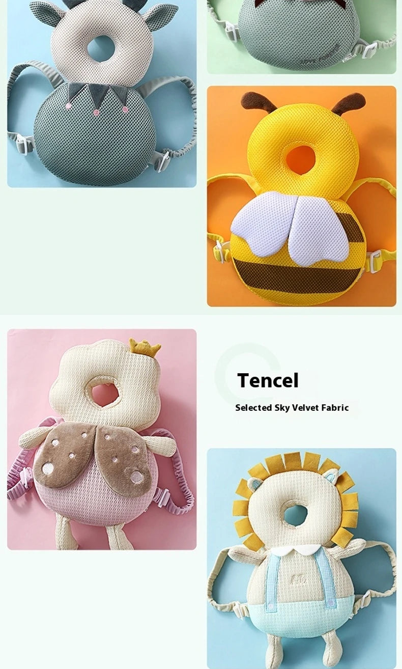 I YAN AIBEDILA baby head protector pillow backpack for toddler safety, featuring a cushioned support for learning to walk.