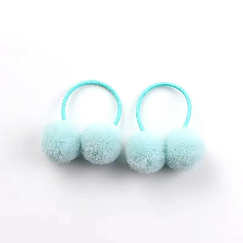 5/10pcs New Dog Double Plush Elastic Solid Hair Ball Pets Grooming Bows for Small Dogs Cat Bows Dog Hair Accessories Wholesale