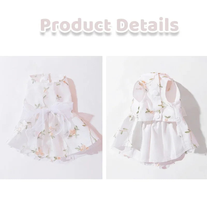Dog Summer Dress for Small Dog Clothes Fashion Print Puppy Princess Skirt Sweet Bow Cat Dress Pet Costumes Chihuahua Dog Clothes