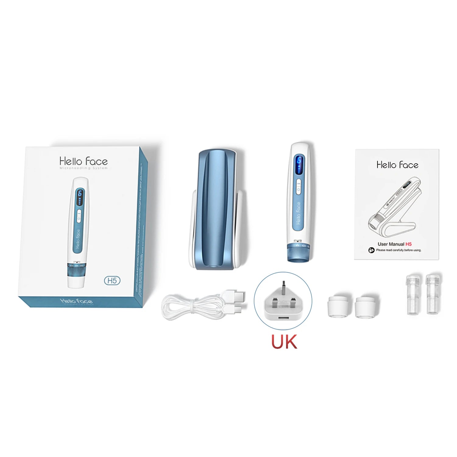 Hello Face H5 Derma pen Original Professional Derma Pen 2 in 1 EMS Automatic Microneedling pen