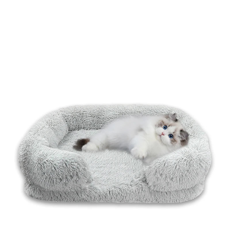 Orthopedic dog bed for large dogs by I YAN with thick egg sponge, removable washable plush cover, durable pet furniture.