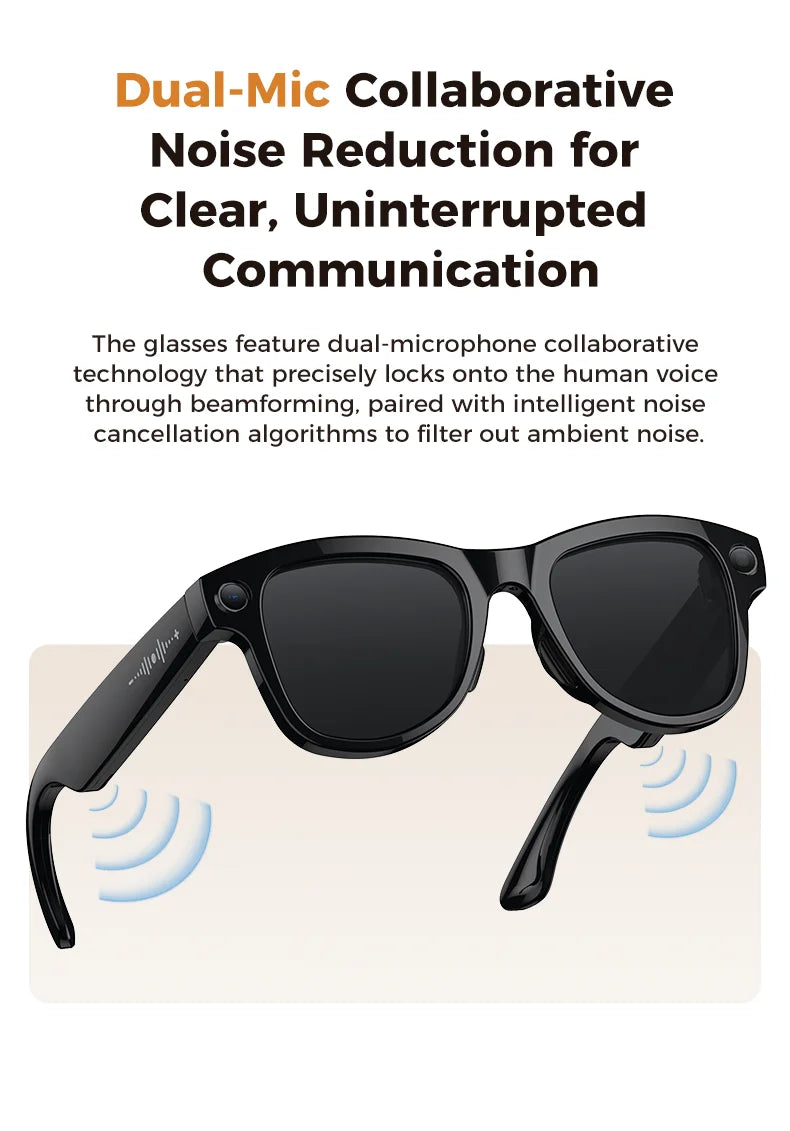 2026 Smart AI Glasses 4K 800W Camera 3600mAh Power Bank 32GB Memory 120+ Translation ChatGPT Music Photos &Video Sunglasses Men