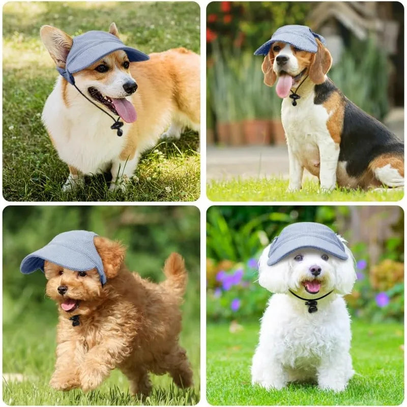 Adjustable Dog Baseball Cap Fashion Soft Breathable Pet Sun Protection Hat with Ear Holes Dog Parent-Child Hat For Dogs Cats
