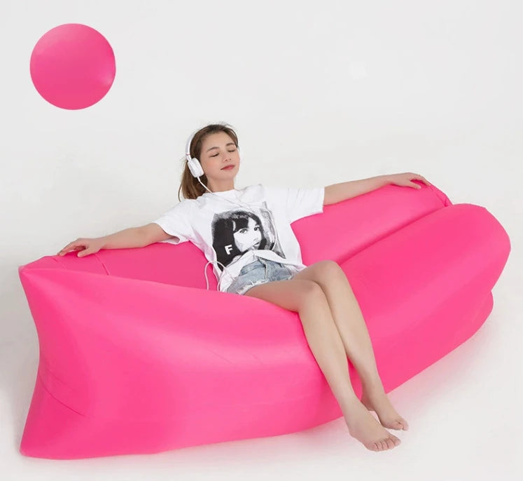 Fast Inflatable Sofa Camping Air Lounger Beach Sleeping Bag Portable Foldable Air Sofa For Travel Picnic Outdoor Lazy Bed Chair