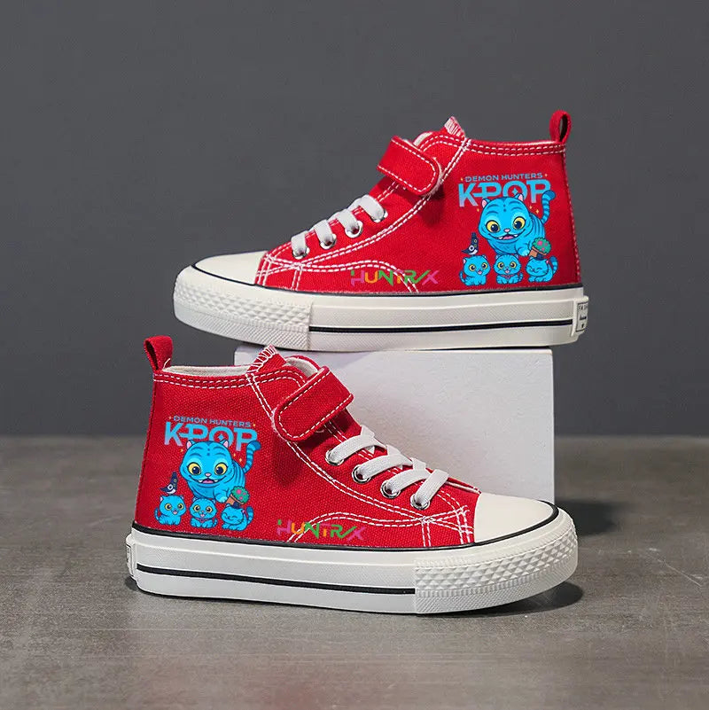 Kpop Demon Hunter Children's Canvas Shoes Girls Sneakers Breathable sports shoes Student outdoor running tennis shoes 25-36