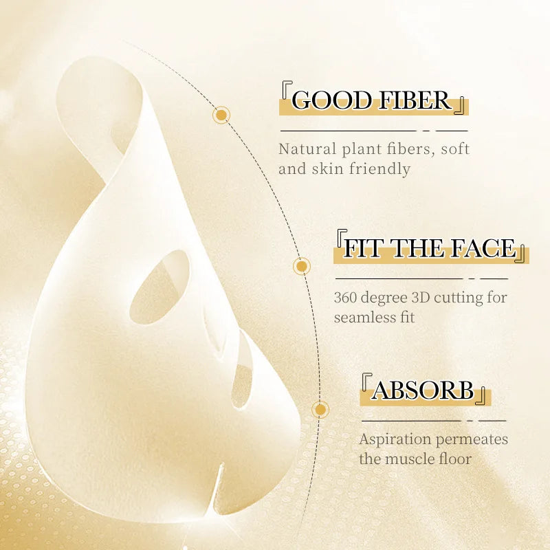 30/15pcs SADOER 24K Gold Vitamin C Hyaluronic Acid Facial Masks Face Moisturizing Firming Hydrating Face Mask Facial Skin Care