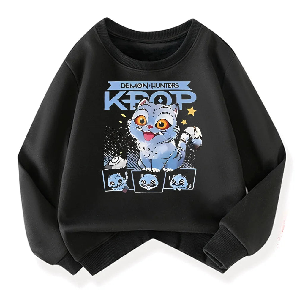 Kpop Demon Hunter Fashion Kids Incredibox Hoodie Warm Sweatshirts Children's Winter Soft Clothing Cartoon Cotton Thick Hoodie