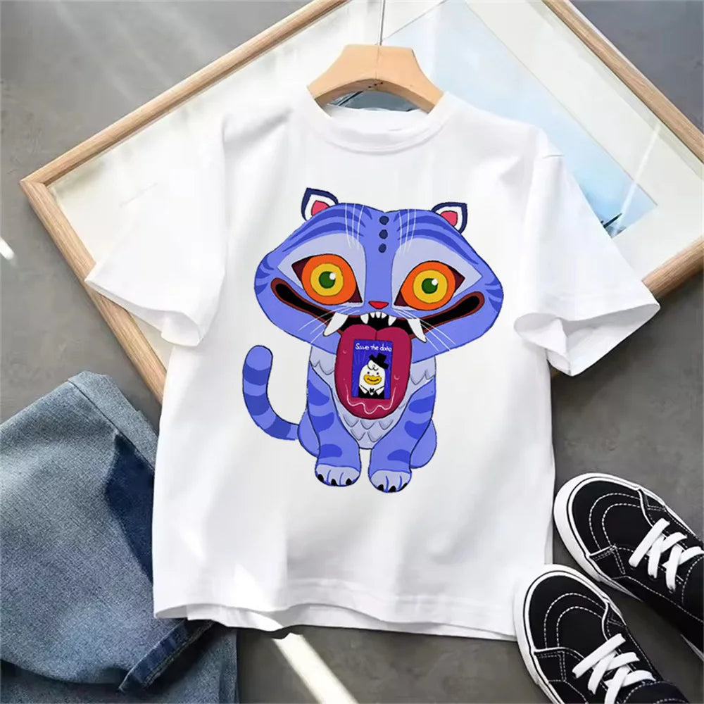 Summer 2025 New KPop Demon Hunters Kids Girls Boys T-shirt Children's Clothing T Shirt Casual O-Neck Short Sleeve Tops