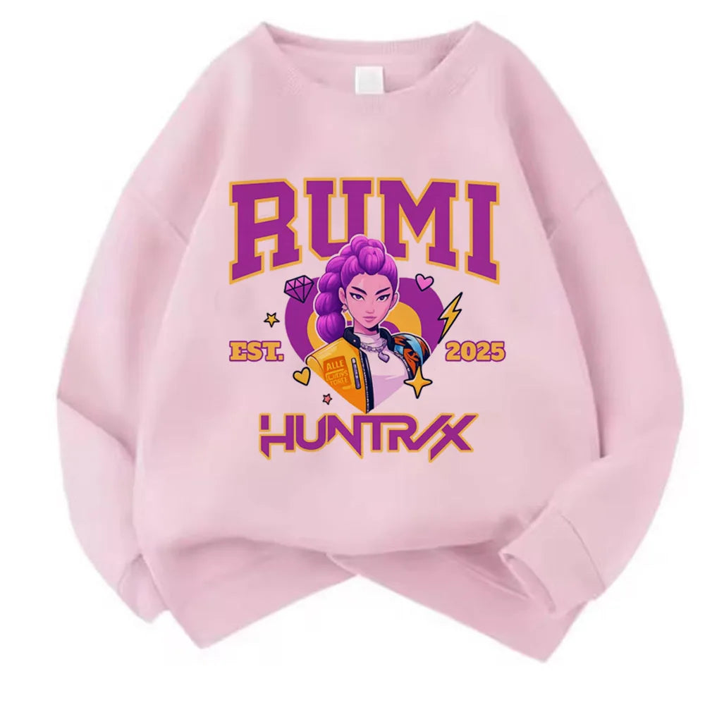 Movie Fans Gift Hoodie Girls Kids Huntrix Kpop Demon Hunters Children's Sweatshirt Cute Tiger Harajuku Hoody for Boys Girls