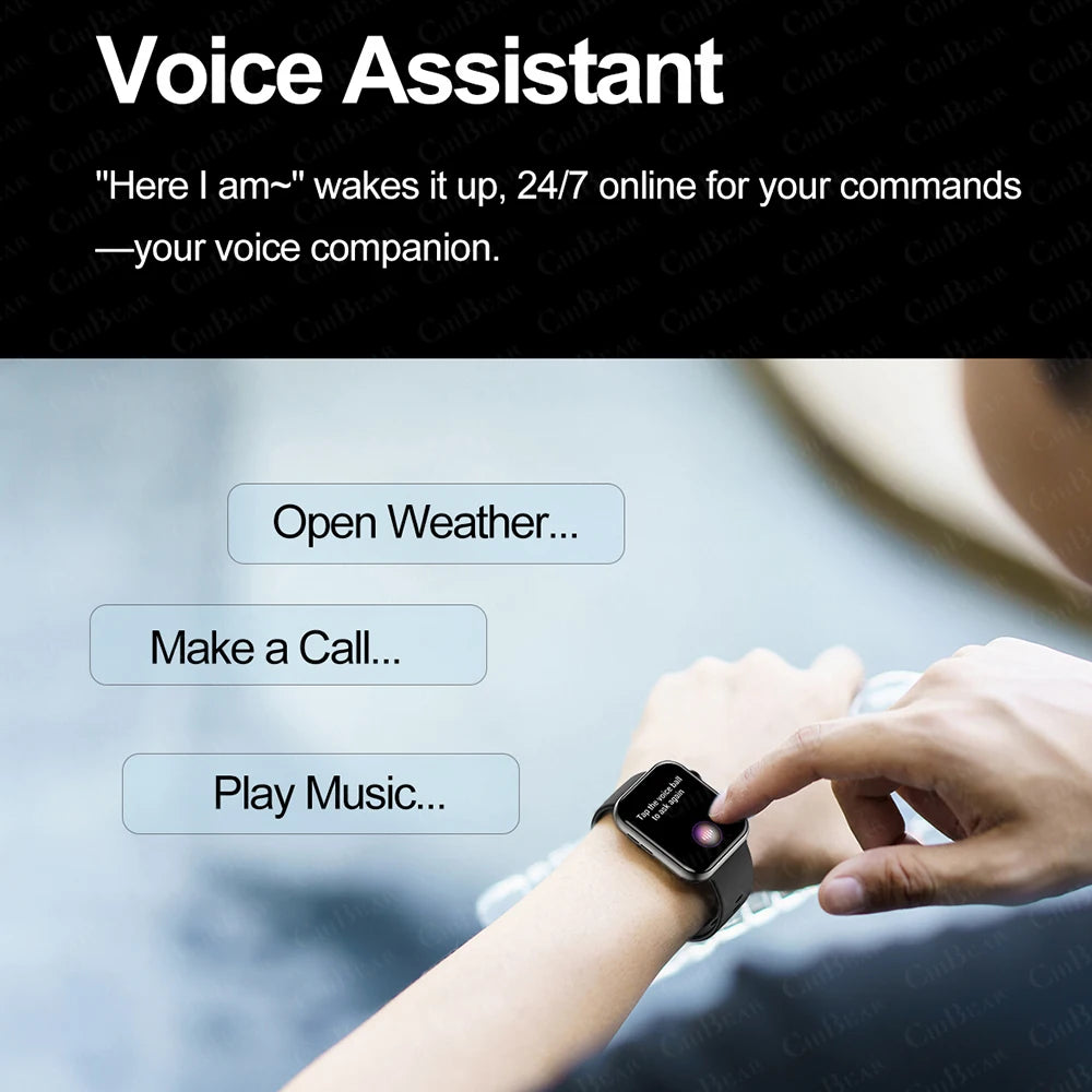 New Smart Watch Full Touch Screen Bluetooth Call AI Voice Heart Rate Waterproof Watches Sports Bracelet Smartwatch Women