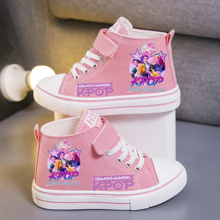 Kpop Demon Hunters Children's Canvas Shoes Fashion Student Shoes Boys Girls Outdoor Sport Shoes Sneakers Print Kids Casual Shoes