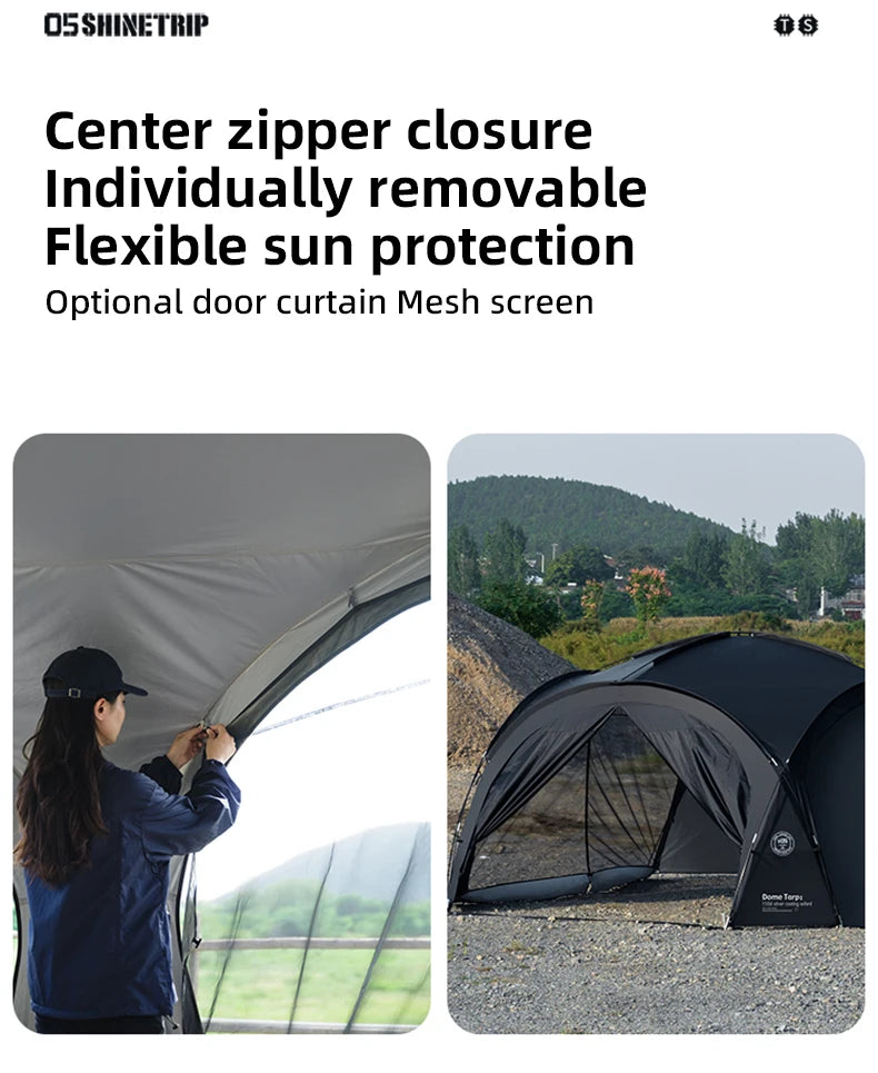 ShineTrip Outdoor Dome Tent Rainproof Sunproof Self Drive Waterproof Shade Coated Silver Canopy Camping Combination
