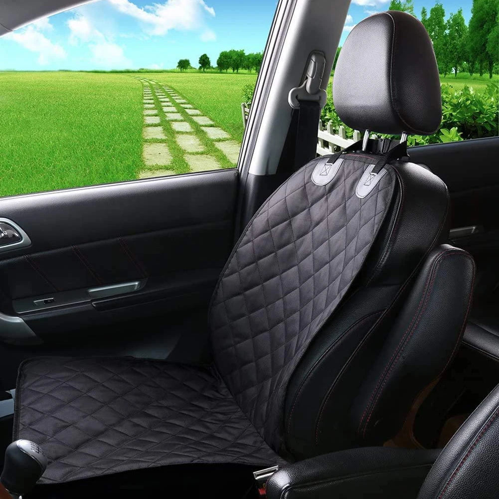 Waterproof pet dog carrier car seat cover by I YAN, non-slip rear seat mat with foldable cushion for car travel protection.