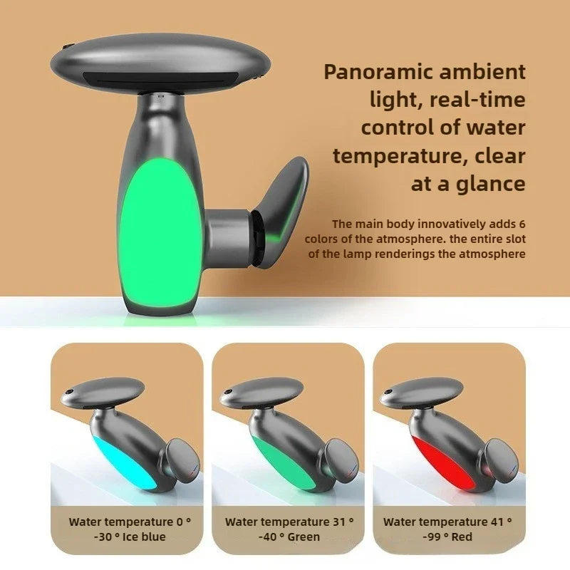 LED Basin Faucet Multi Functional Water Outlet Cold and Hot Desktop Installation Heavy Tap