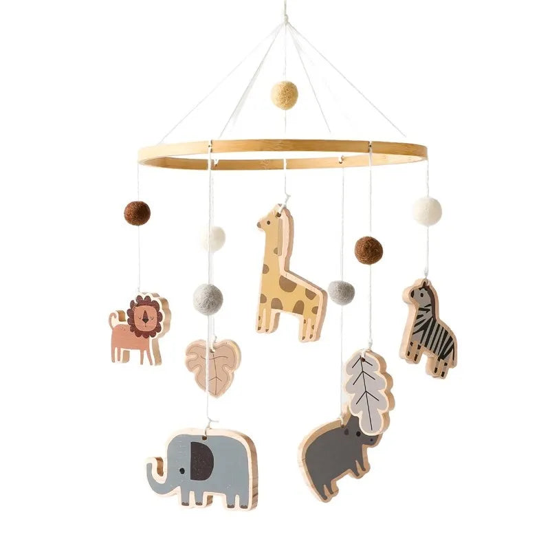 Baby Cloud Crib Mobile with Musical Box – Wooden Rattle Toy for Newborns 0–12M - I YAN