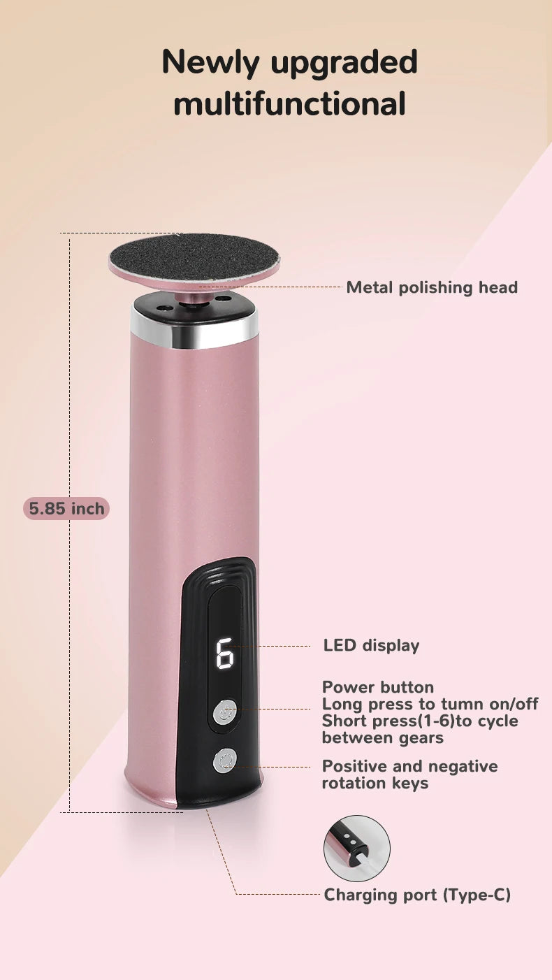 Foot Care Tool 2-in-1 Foot and Hand Electric Care Tools,Polish and Smooth,Shine Toenails Electric Callus Remover Pedicure File