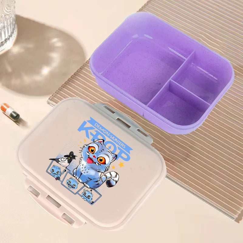 I YAN Demon Hunters anime lunch box with large capacity food container, ideal for kids' school lunches and picnics.