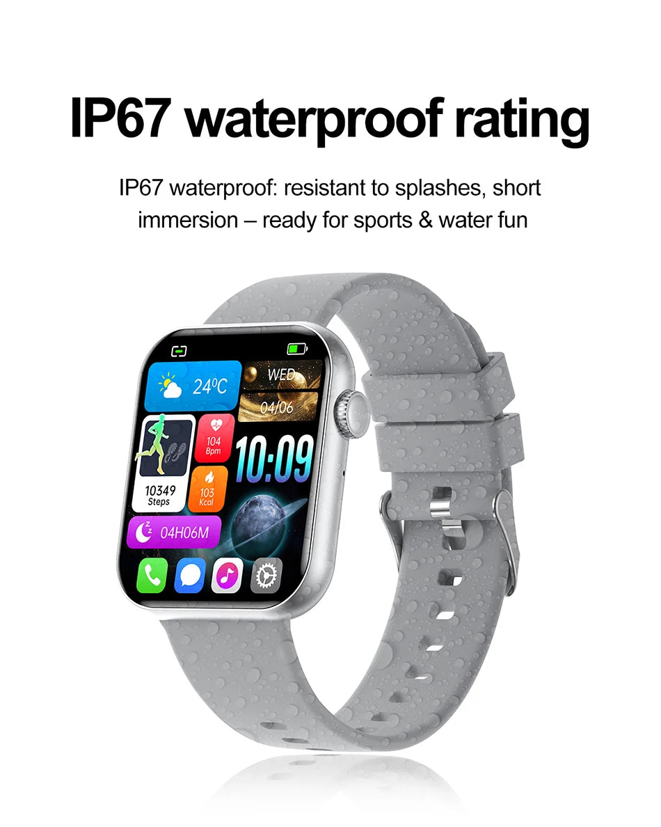 New Smart Watch Full Touch Screen Bluetooth Call AI Voice Heart Rate Waterproof Watches Sports Bracelet Smartwatch Women