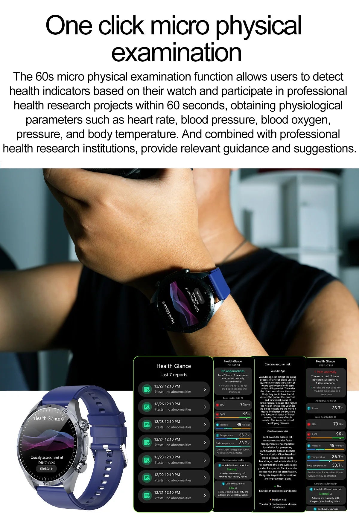 2026 New Pulse﻿ ECG+PPG Treatment Smart Watch Men Blood Lipid Uric Acid BP Body Fat Tired monitor Sports Health Call Smartwatch