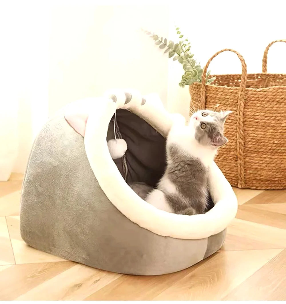 Deep Sleep Cat Bed Cartoon Pet Bed Foldable Removable Washable Pet Sleeping Bed for Small Dog Mat Bag Cave Cats Bed