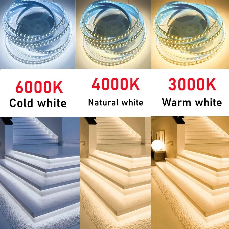 120LEDs/m DC12V 24V Home Lamp Strip 2835 LED Strip Decor Red Ice Blue Green Yellow Pink Flexible And Cuttable 2835 Soft Lamp Bar