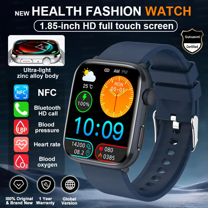 New Fashion NC SmartWatch For Men 1.85'' 240*284 AMOLED Screen Bluetooth Call Health Monitor Waterproof Sport Smartwatches Women