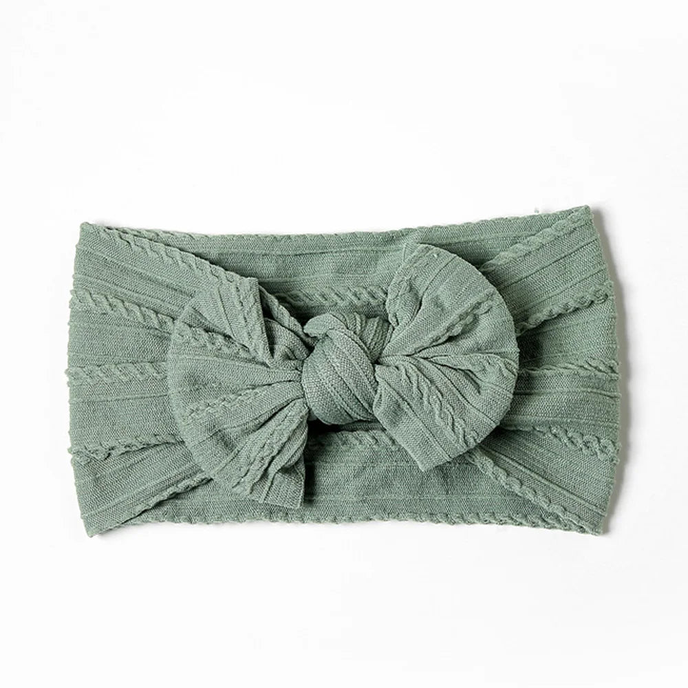 1Pcs Newborn Baby Headband For Girls Elastic Knit Children Turban Baby Bows Soft Nylon Kids Headwear Hair Accessories 32 Colors
