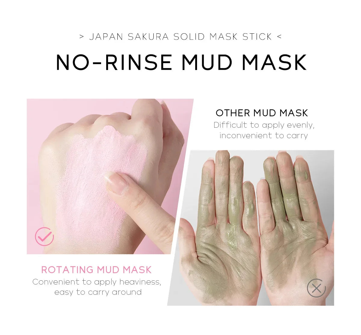 Sakura Cleansing Face Mask Stick 40g– Pore Cleaner, Blackhead Removal, Oil Control, and Skin Moisturizer