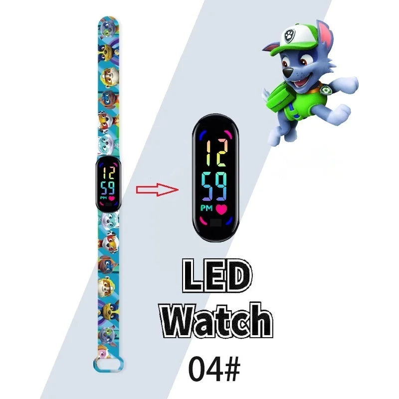 Kids Cartoon LED Touch Screen Watch – Silicone Strap Digital Wristwatch Student Gift for Boys & Girls - I YAN