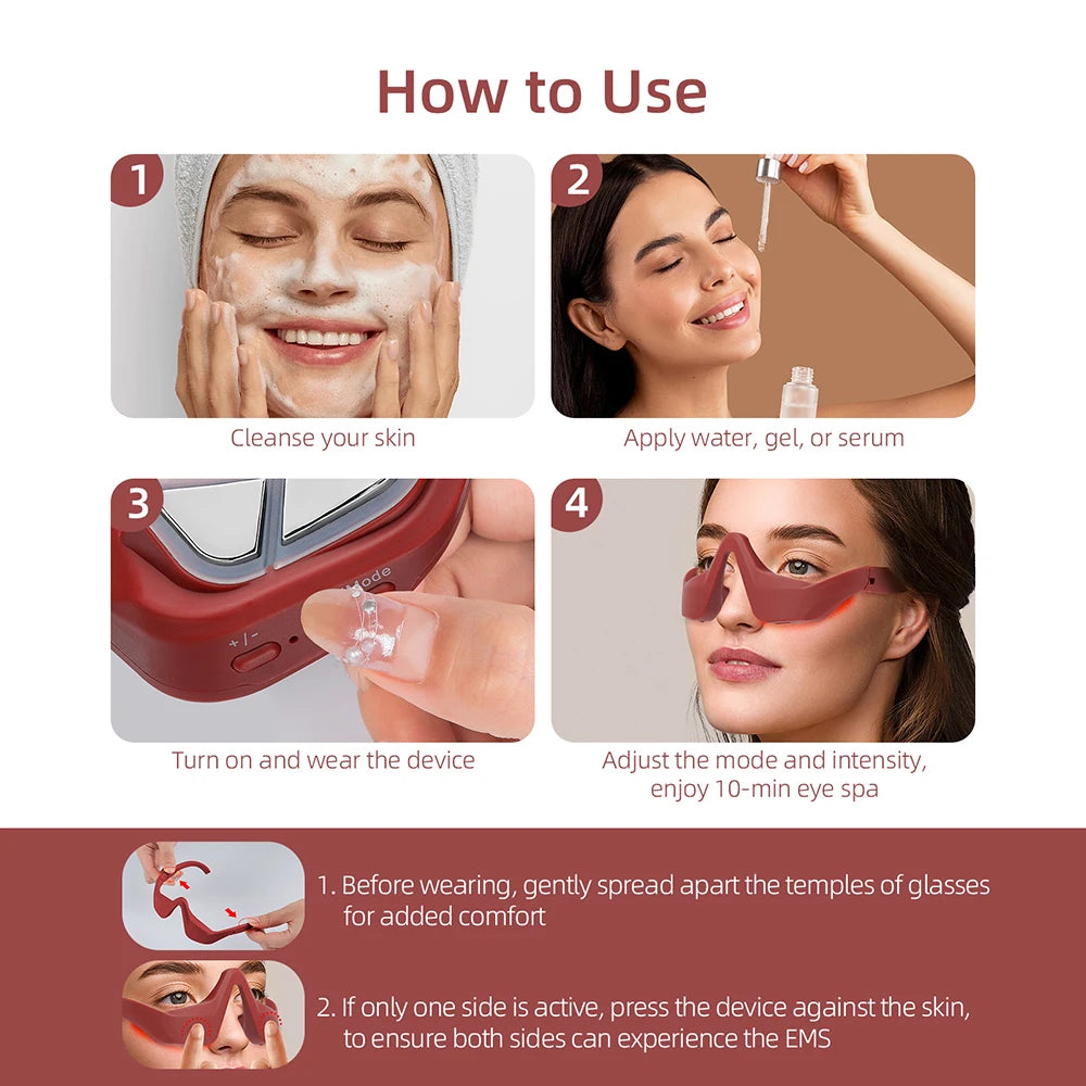 EMS Redlight Eye Massage Eyes Beauty Device Removal Dark Circles Anti-eye Wrinkles Fatigue Relief