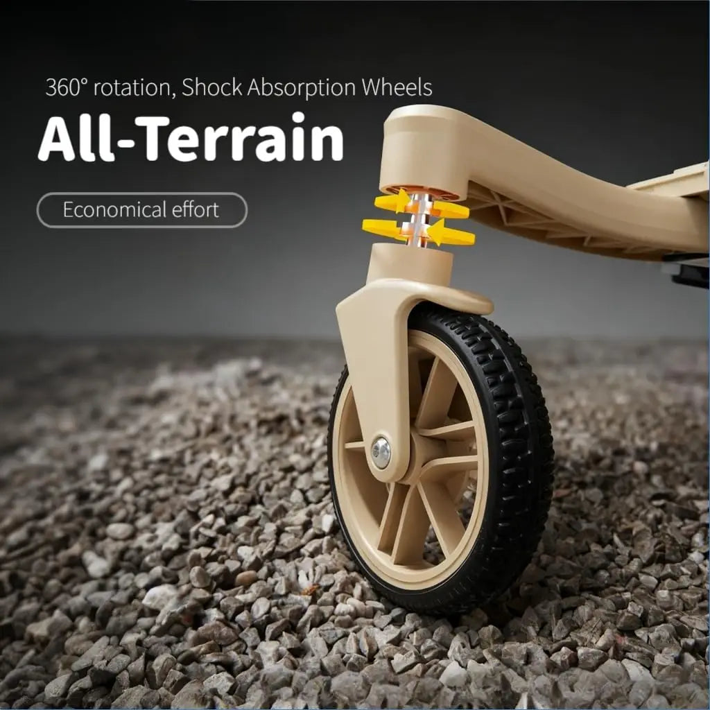 All-Terrain Pet Stroller, Lightweight Aluminum Frame, Beige, Shock Absorption Wheels
